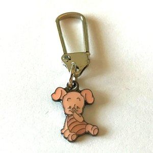 Vintage Disney Piglet Zipper Pull Winnie The Pooh Disneyana Signed Purse Charm